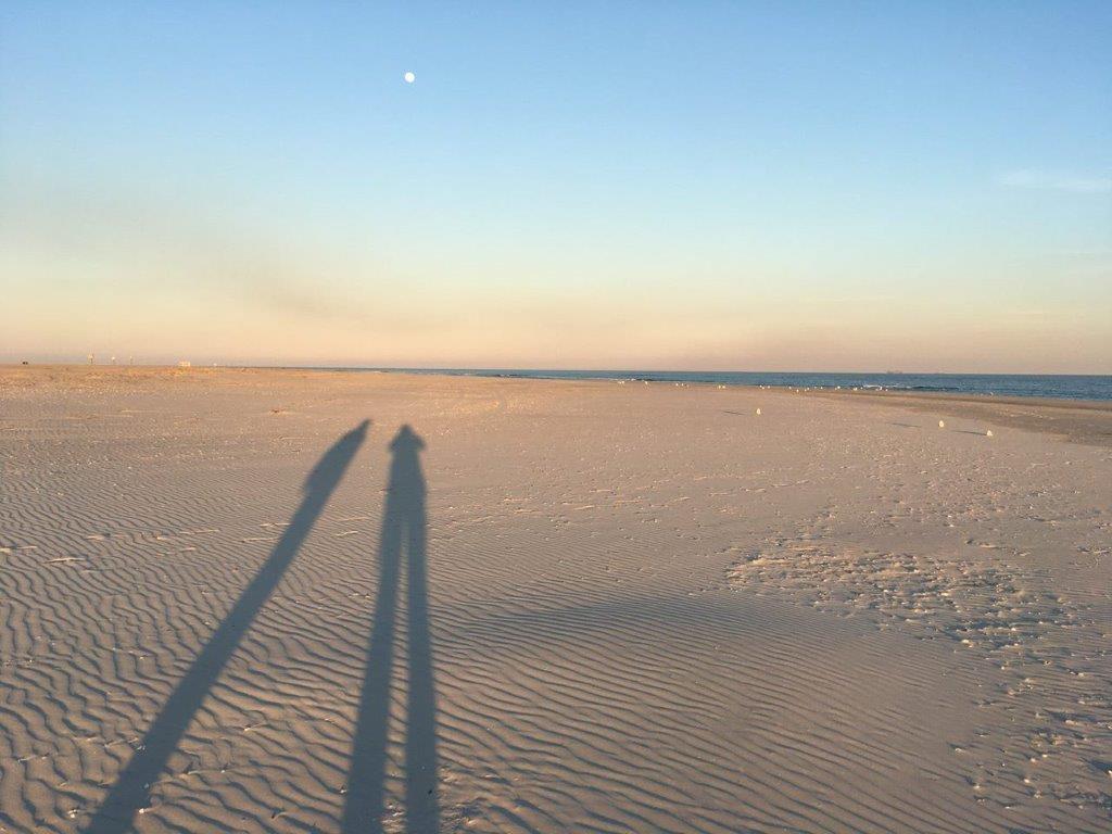 shadows on beach